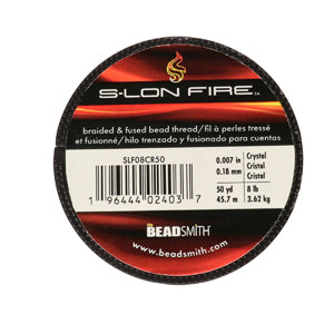 S-Lon Fire Beading Thread 8lb Crystal 50 Yards