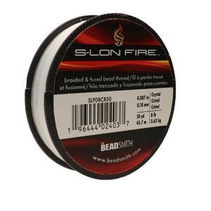 S-Lon Fire Beading Thread 8lb Crystal 50 Yards