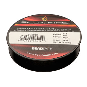 S-Lon Fire Beading Thread 10lb Black 125 Yards