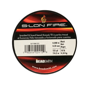 S-Lon Fire Beading Thread 10lb Black 125 Yards