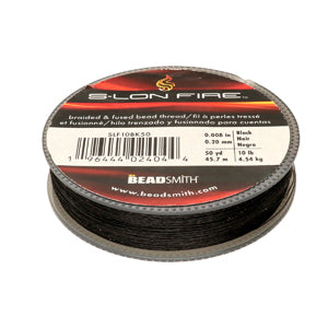 S-Lon Fire Beading Thread 10lb Black 50 Yards