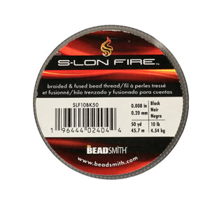 S-Lon Fire Beading Thread 10lb Black 50 Yards