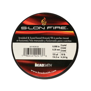 S-Lon Fire Beading Thread 10lb Crystal 125 Yards