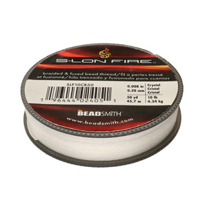 S-Lon Fire Beading Thread 10lb Crystal 50 Yards