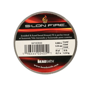 S-Lon Fire Beading Thread 10lb Crystal 50 Yards