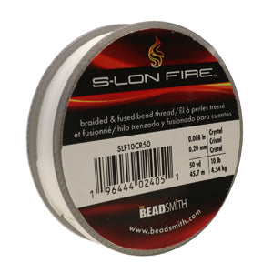 S-Lon Fire Beading Thread 10lb Crystal 50 Yards