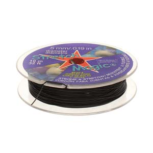 Stretch Magic 0.5mm Black Stretch Cord, 10 yards