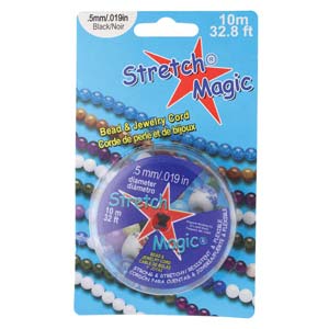 Stretch Magic 0.5mm Black Stretch Cord, 10 yards