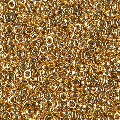 Miyuki 3mm Spacer Bead, 24kt Gold Plated, SPR3-0191, 8 grams