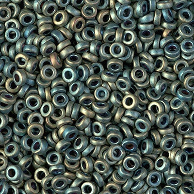 Miyuki 3mm Spacer Bead, Matte Metallic Patina Iris, 8 grams