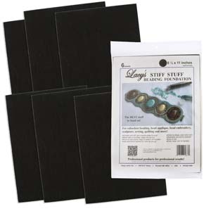Lacy's Stiff Stuff 8.5 x 11 inches Beading Foundation, Black (6 sheets)