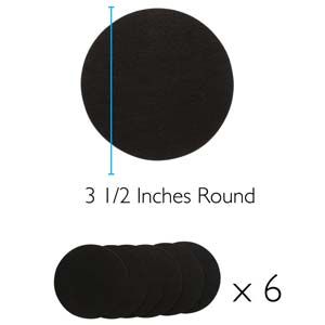 Lacy's Stiff Stuff 3.5 inch Diameter Circle Beading Foundation, Black (6 pieces)
