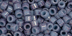 Toho Aiko Cylinder Bead, Marbled Op Lt. Blue/Amethyst, 5 grams