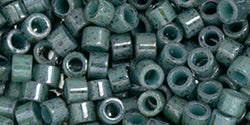 Toho Aiko Cylinder Bead, Marbled Op Turquoise/Blue, 5 grams