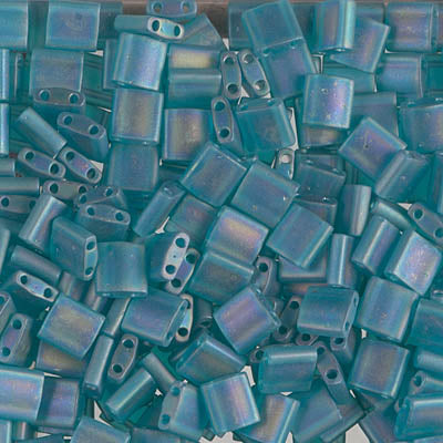 Miyuki Tila Bead, TL-2405FR, Matte Transparent Teal AB, 5 grams