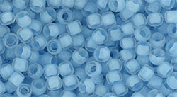 Toho Size 8 Round, Inside Color Crystal/Neon Ice Blue Lined, #976, 17 grams