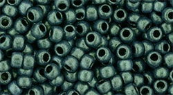 Toho Size 8 Round, Metallic Suede Light Green Hybrid, #Y614, 17 grams