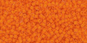 Toho 11/0 Round Japanese Seed Bead, 802F, Frost Luminous Neon Orange, 13 grams