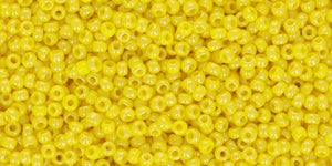 Toho 11/0 Round Japanese Seed Bead, Opaque Sunshine Yellow Luster, 13 grams
