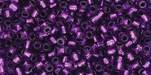 Toho 11/0 Round Japanese Seed Bead, #2227PF, Silver Lined Orchid Purple PermaFinish, 13 grams