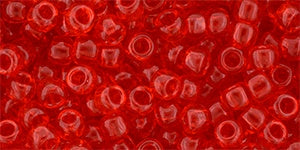 Toho 6/0 Round Japanese Seed Bead, TR6-5, Transparent Lt Siam Ruby