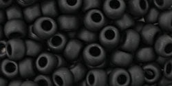 Toho 6/0 Round Japanese Seed Bead, TR6-49F, Matte Jet Black, 20 grams