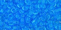 Toho 8/0 Round Japanese Seed Bead, #3B, Transparent Dark Aquamarine, 17 grams