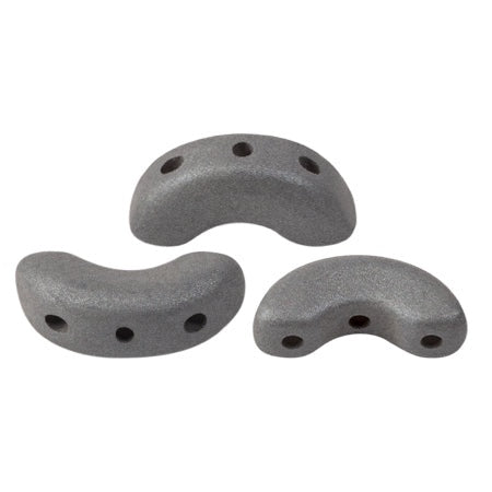 Arcos Par Puca, Titanium, 10 grams, Czech 3 Hole Glass Bead