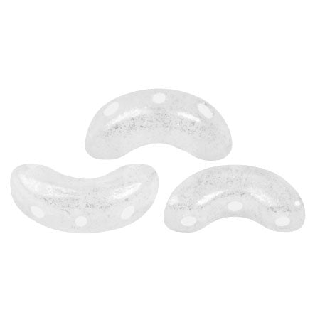 Arcos Par Puca, Milky White, 10 grams, Czech 3 Hole Glass Bead