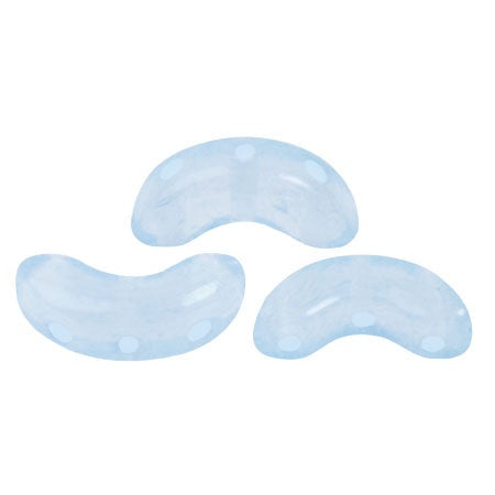 Arcos Par Puca, Milky Light Sapphire, 10 grams, Czech 3 Hole Glass Bead