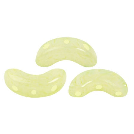Arcos Par Puca, Milky Citrine, 10 grams, Czech 3 Hole Glass Bead