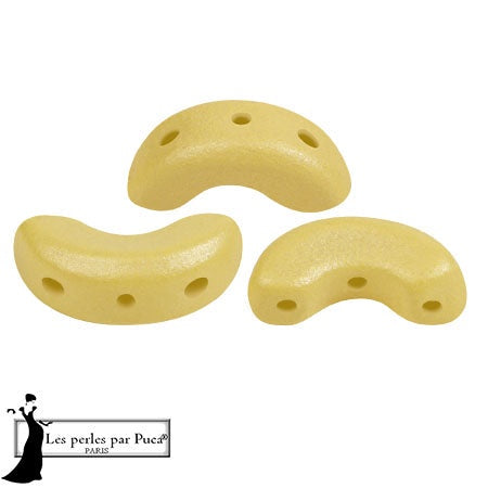 Arcos Par Puca, Vogue Matte Canary Yellow, 10 grams, Czech 3 Hole Glass Bead