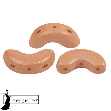 Arcos Par Puca, Vogue Matte Orange Peach, 10 grams, Czech 3 Hole Glass Bead