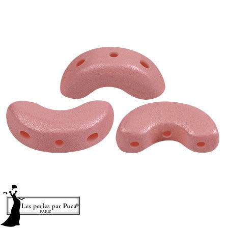Arcos Par Puca, Vogue Matte Rose Nude, 10 grams, Czech 3 Hole Glass Bead