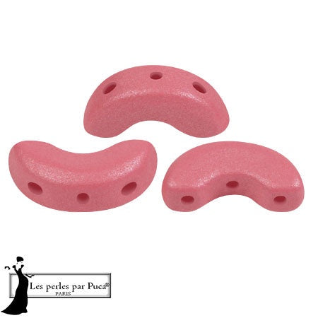 Arcos Par Puca, Vogue Matte Indian Rose, 10 grams, Czech 3 Hole Glass Bead