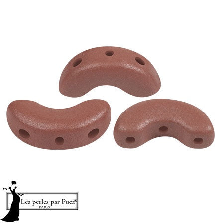 Arcos Par Puca, Vogue Matte Terracotta, 10 grams, Czech 3 Hole Glass Bead