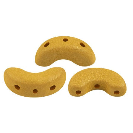 Arcos Par Puca, Trendy Mustard Matte, 10 grams, Czech 3 Hole Glass Bead