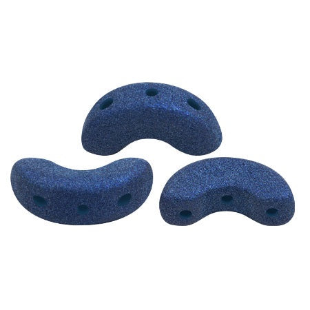 Arcos Par Puca, Trendy Royal Blue Matte, 10 grams, Czech 3 Hole Glass Bead