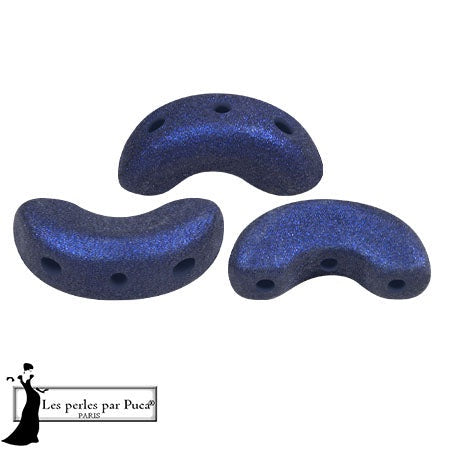 Arcos Par Puca, Trendy Night Blue Matte, 10 grams, Czech 3 Hole Glass Bead