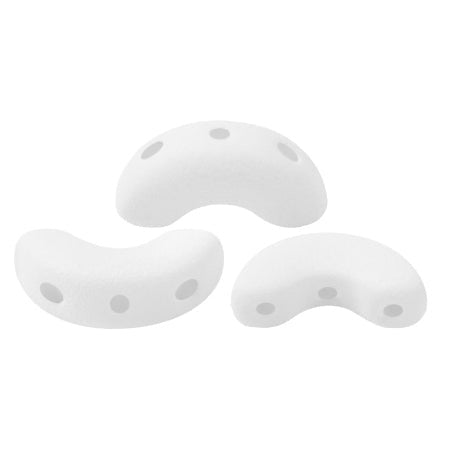 Arcos Par Puca, White Light Matte, 10 grams, Czech 3 Hole Glass Bead