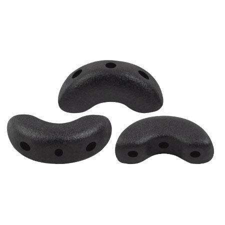 Arcos Par Puca, Dark Grey Light Matte, 10 grams, Czech 3 Hole Glass Bead
