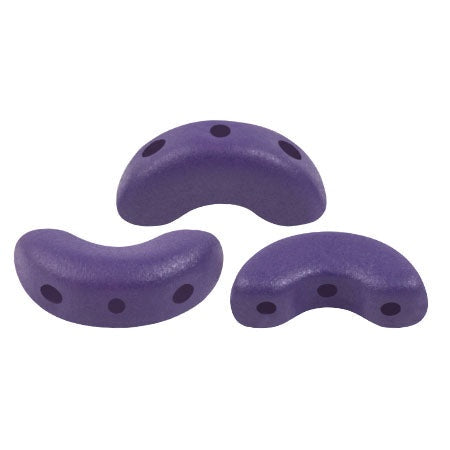 Arcos Par Puca, Dark Violet Light Matte, 10 grams, Czech 3 Hole Glass Bead
