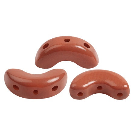 Arcos Par Puca, La Divine Terracotta, 10 grams, Czech 3 Hole Glass Bead
