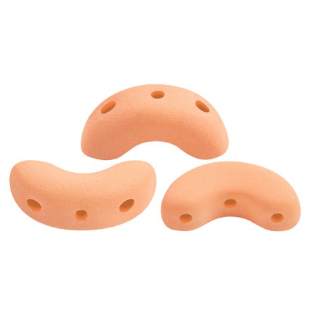 Arcos Par Puca, La Divine Peach Matte, 10 grams, Czech 3 Hole Glass Bead