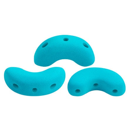 Arcos Par Puca, La Divine Aqua Matte, 10 grams, Czech 3 Hole Glass Bead