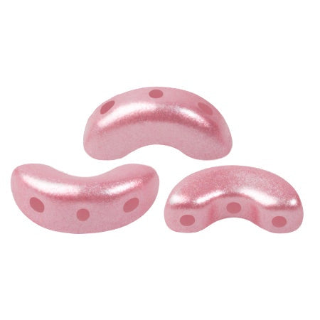 Arcos Par Puca, Pink Pearl, 10 grams, Czech 3 Hole Glass Bead