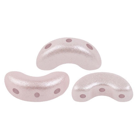 Arcos Par Puca, Rosaline Pearl, 10 grams, Czech 3 Hole Glass Bead