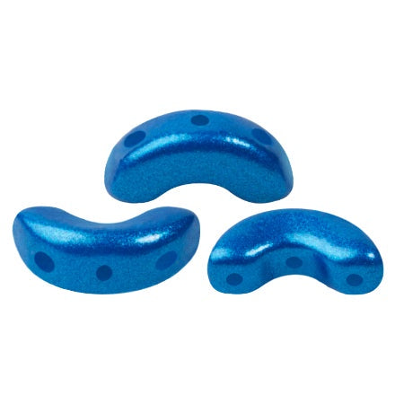 Arcos Par Puca, Capri Blue Pearl, 10 grams, Czech 3 Hole Glass Bead