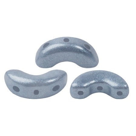 Arcos Par Puca, Light Blue Pearl, 10 grams, Czech 3 Hole Glass Bead