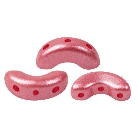 Arcos Par Puca, Dark Rose Pearl, 10 grams, Czech 3 Hole Glass Bead